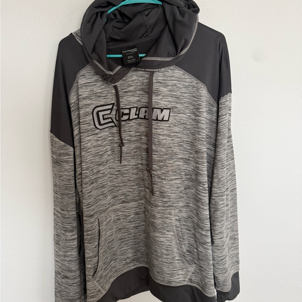 Men's Gray CLAM Hoodie - XXL